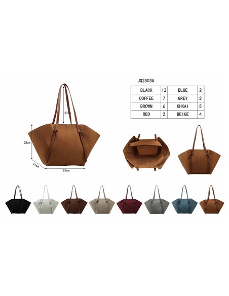 Bolso shopper amplio minimalista efecto ante