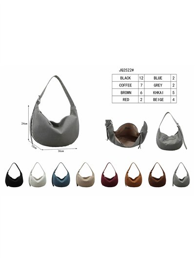 Bolso hobo media luna efecto ante con asa regulable