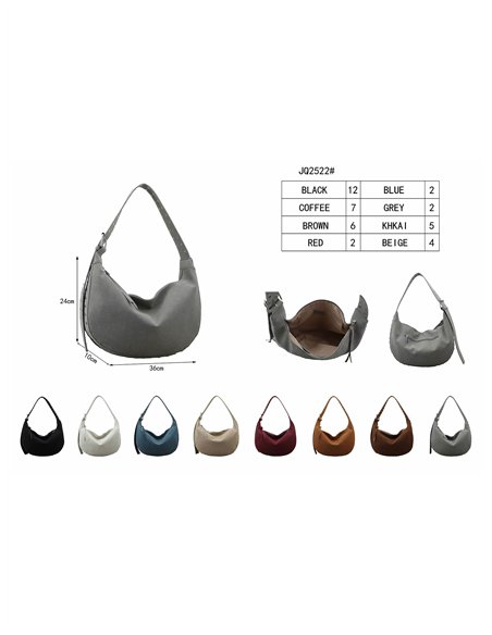 Bolso hobo media luna efecto ante con asa regulable