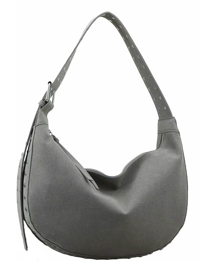 Bolso hobo media luna efecto ante con asa regulable 2