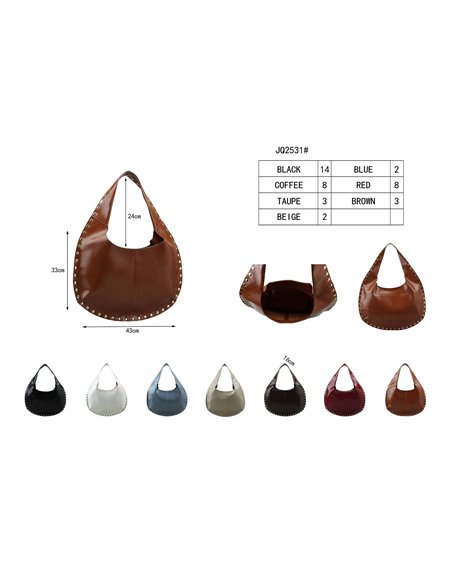 Bolso hobo grande con tachas metalizadas