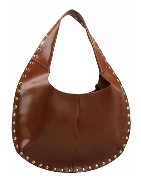 Bolso hobo grande con tachas metalizadas
