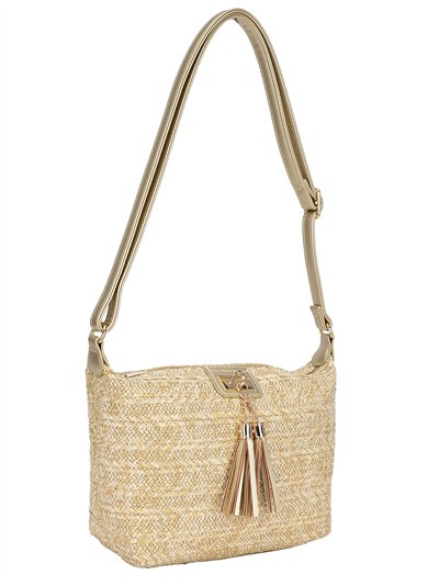 Bolso bandolera de rafia con borlas