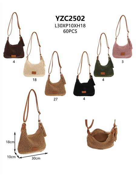 Bolso bandolera crochet calado