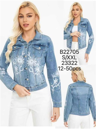 Floral embroidered denim jacket 2