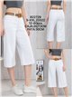 Jeans culotte blanca con cinturón