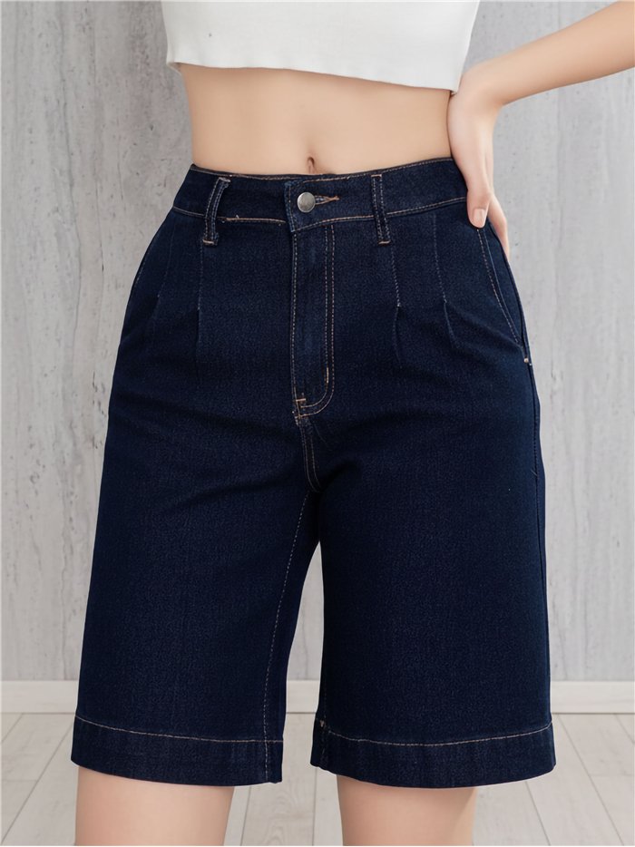 Bermuda denim azul oscuro