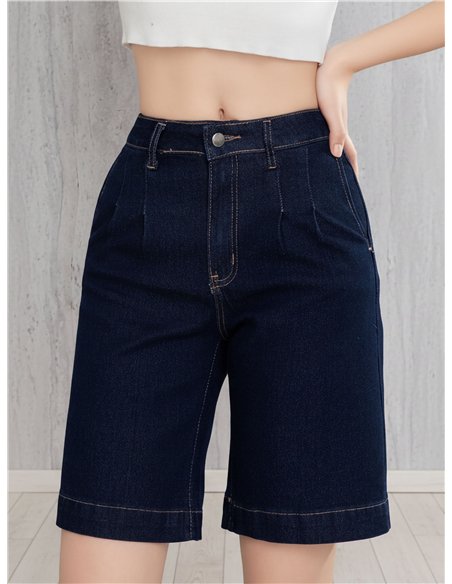Bermuda denim azul oscuro