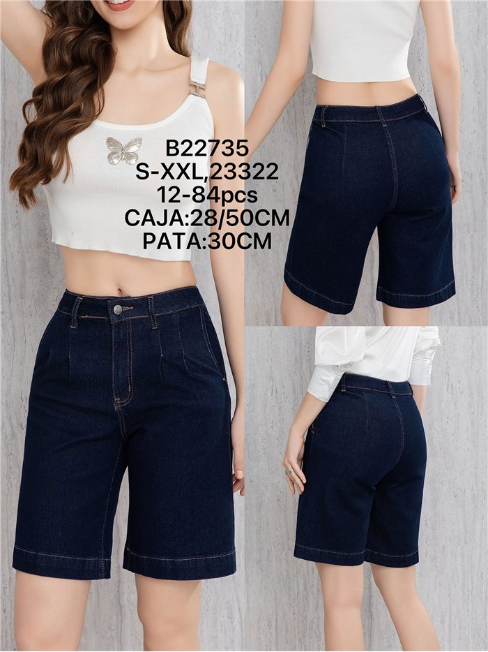 Bermuda denim azul oscuro