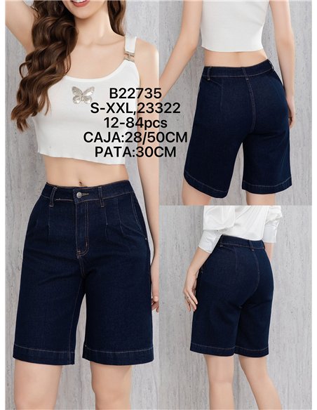 Bermuda denim azul oscuro