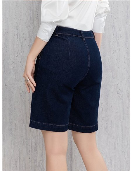 Bermuda denim azul oscuro