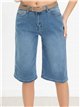 Bermuda denim larga con cinturón