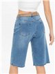 Bermuda denim larga con cinturón
