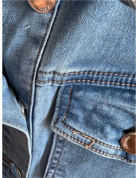 Belted midi denim shirt dress