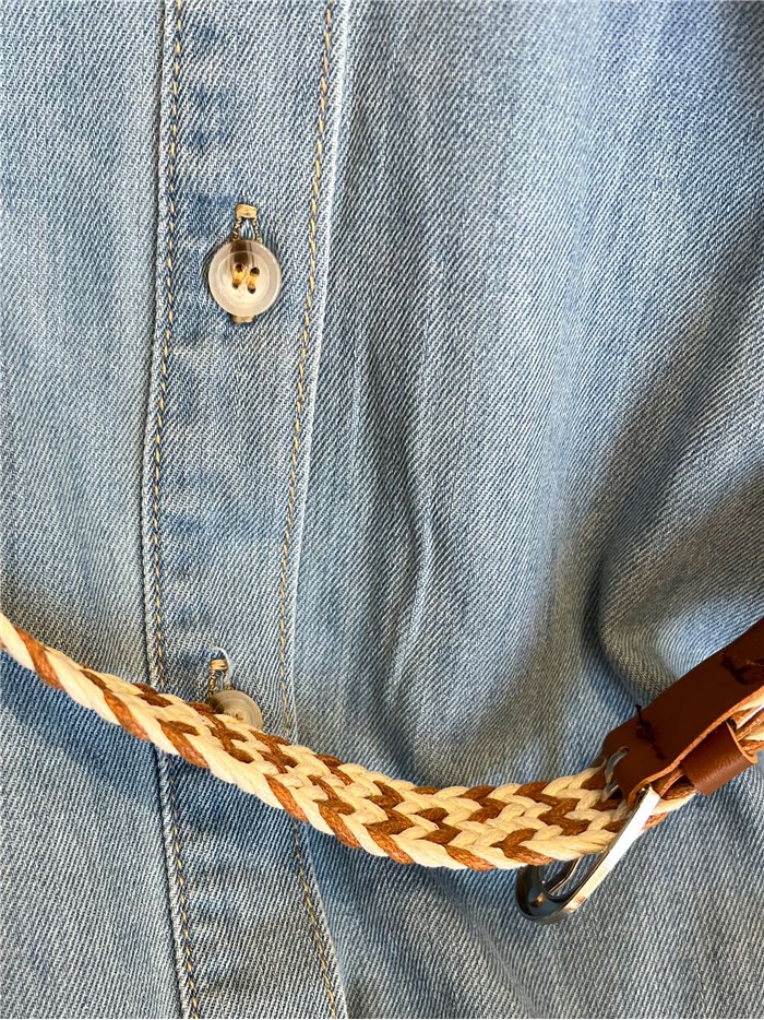 Vestido camisero denim midi