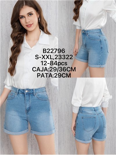 Short denim bajo acabado en vuelta 2