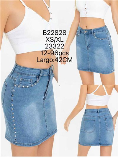 Falda denim con tachuelas 2