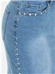 Falda denim con tachuelas