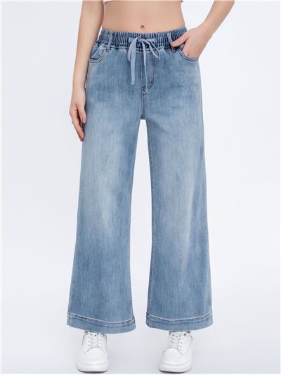 Jeans fluidos con cintura elástica