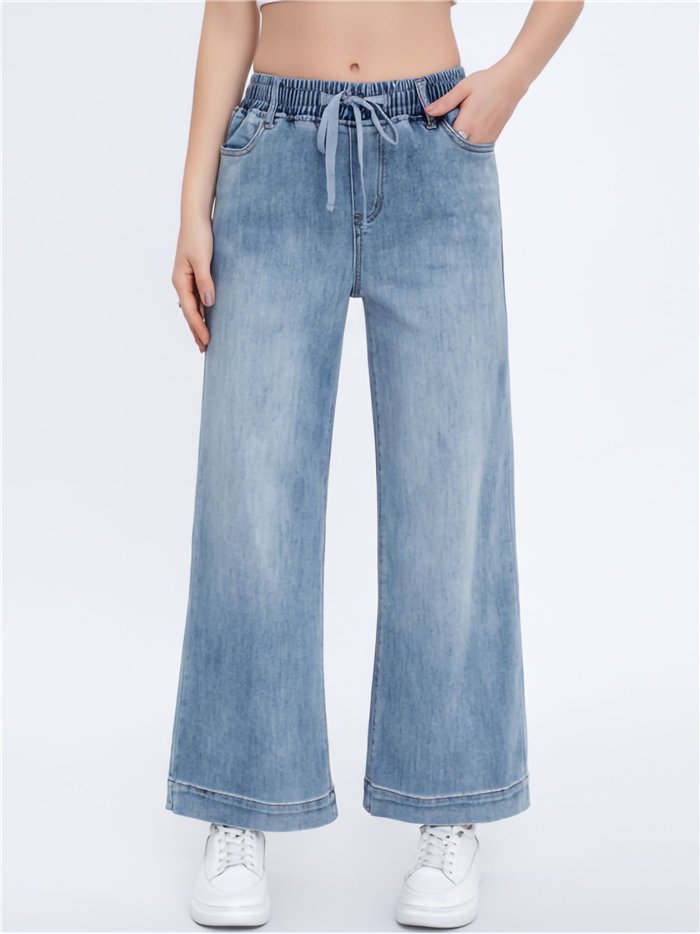 Jeans fluidos con cintura elástica