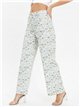 Pantalón denim wide leg estampado floral
