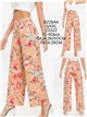 Pantalón denim wide leg floral