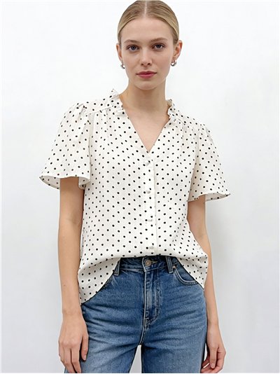Blusa lunares con volante