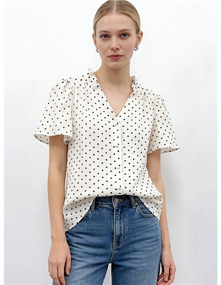 Blusa lunares con volante