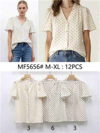 Blusa lunares con volante 2