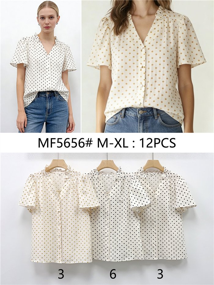 Blusa lunares con volante