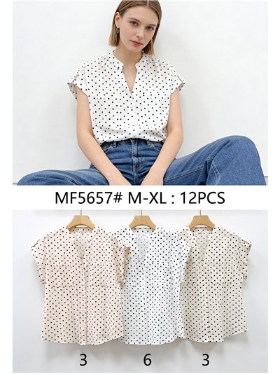 Chemise à pois avec poches 2