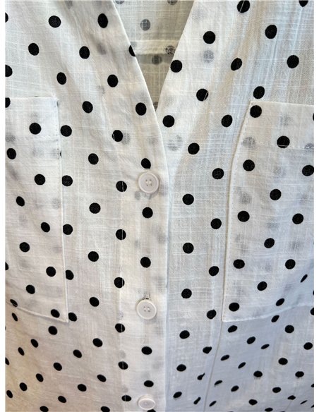 Chemise à pois avec poches