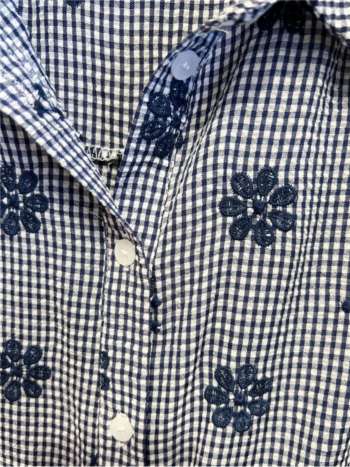 Camicia a quadretti ricamata