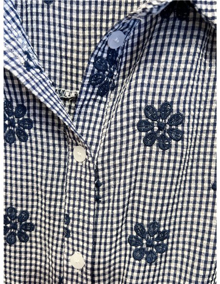 Camicia a quadretti ricamata