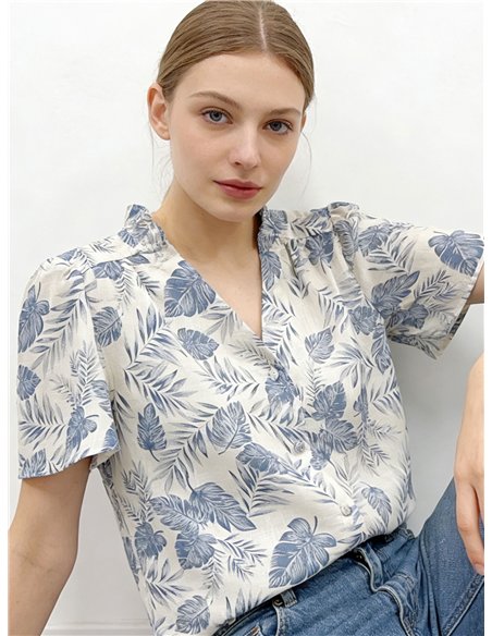 Blusa estampada hojas