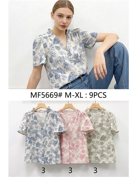 Blusa estampada hojas