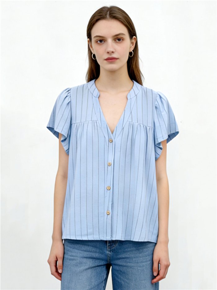 Blusa rayas con volante