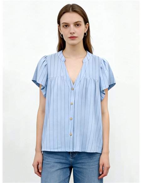 Blusa rayas con volante