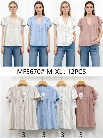 Blusa rayas con volante 2