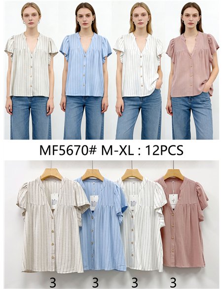 Blusa rayas con volante