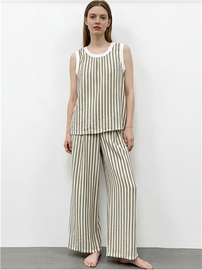 Conjunto top rayas y pantalón