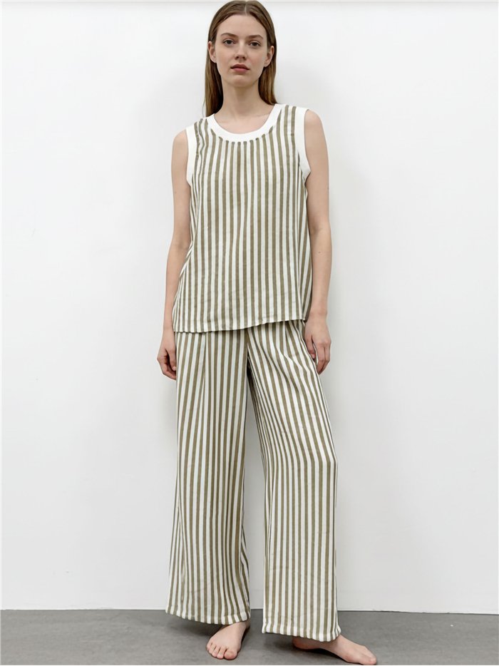 Conjunto top rayas y pantalón