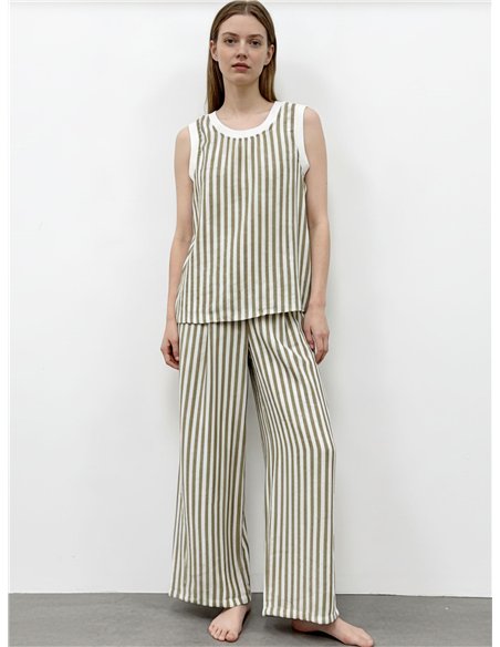 Conjunto top rayas y pantalón