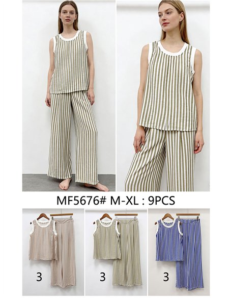 Conjunto top rayas y pantalón