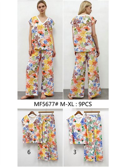 Conjunto blusa floral y pantalón 2