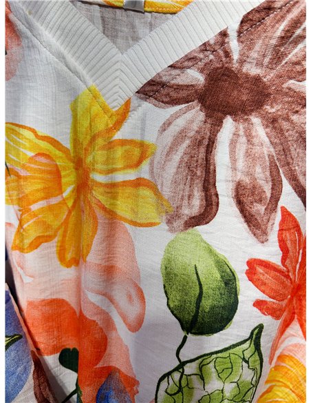 Conjunto blusa floral y pantalón