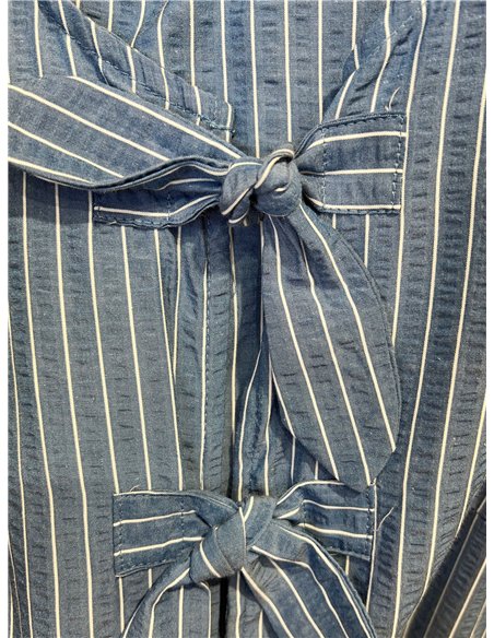 Vestido corto rayas con lazos