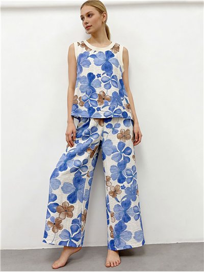 Conjunto top floral y pantalón