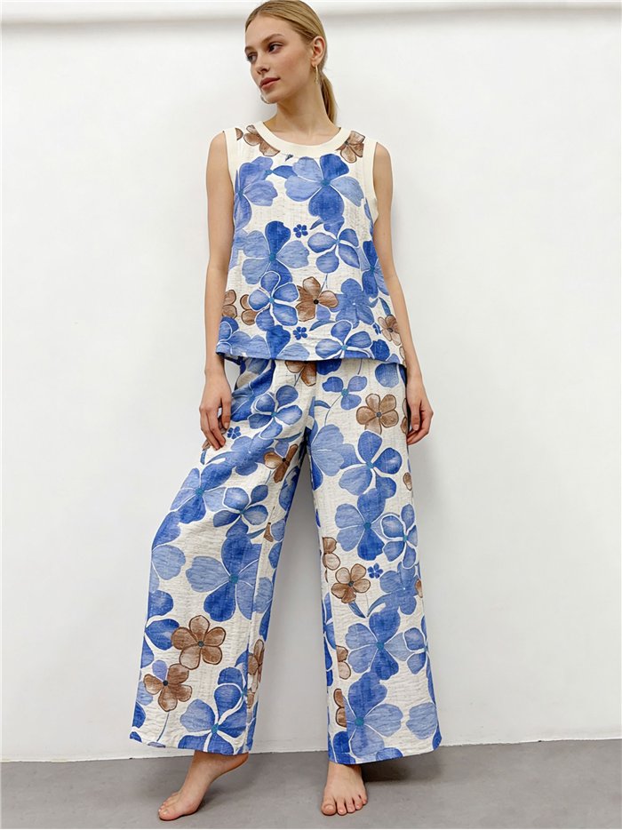 Conjunto top floral y pantalón