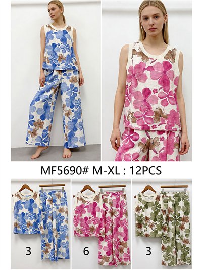 Conjunto top floral y pantalón 2